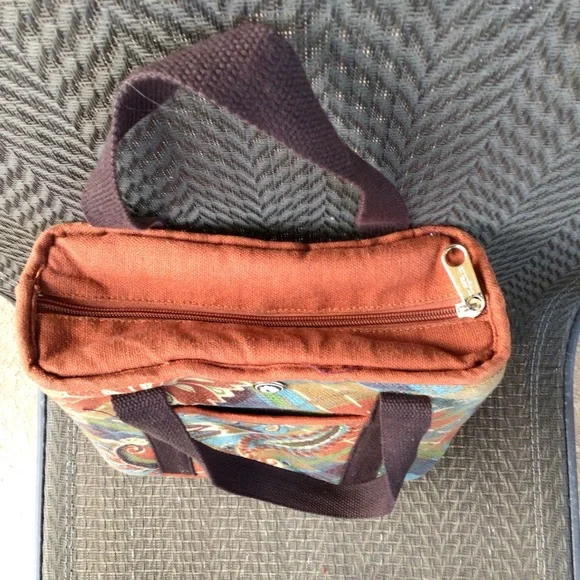 Spartina 449 Rust Print Canvas Insulated Lunch Cooler Bag - Picture 4 of 7